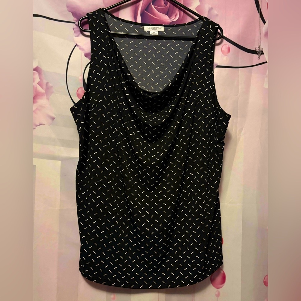 Liz Claiborne Women's Black Drape Neck Sleeveless Top Size 2XL